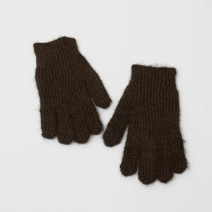 Wool blend knit gloves