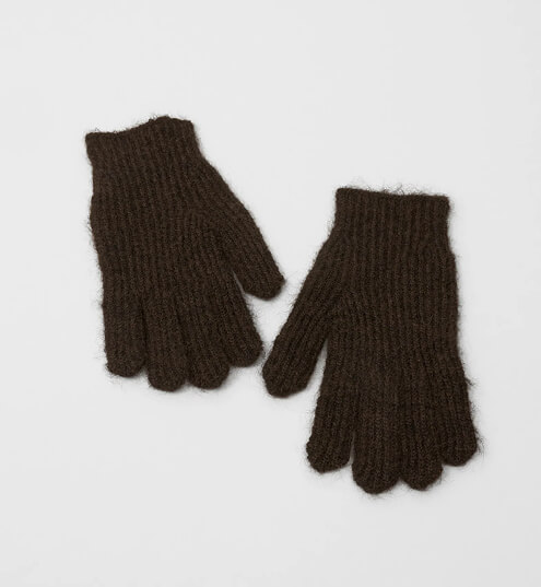 Wool blend knit gloves